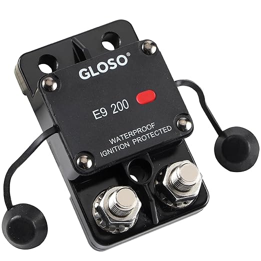 GLOSO E9AL LED Switch Breaker for Marine RV Truck Hi-Amp Circuit Breaker (200A)