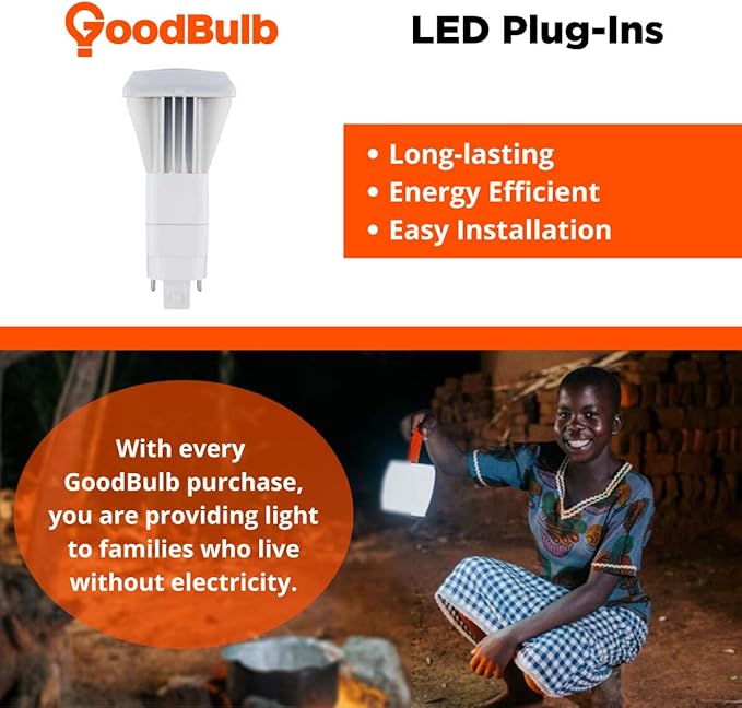 GoodBulb 10 Watt Vertical LED Plug-in Light Bulbs Type B 4 Pin G24Q Base 3500K Neutral White High Output 950 Lumens Car Dealership Lighting 10 Pack