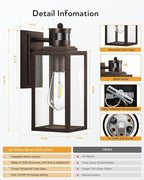 VIANIS Motion Sensor Outdoor Wall Lights, Oil-Rubbed Bronze Dawn to Dusk Exterior Garage Light Fixtures, Aluminum Outside Porch Lights for House Wall Mount, Modern Outdoor Sconce Wall Lantern Lamps