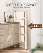 GameGem 4 Step Ladder, Aluminum Folding Step Stool with Anti-Slip Sturdy and Wide Pedal, Lightweight Portable Stepladder for Home and Kitchen Use Space Saving, 330 lbs, Chocolate White