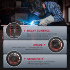 ARCCAPTAIN Welding Helmet Auto Darkening, 3.94"X3.66" Large Viewing Screen True Color Welding Hood with 4 Arc Sensor Solar Powered, Wide Shade 4-5/5-9/9-13 for ARC TIG MIG Welding Helmets for Men