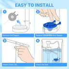 Universal Toilet Flapper Replacement 2 Inch - Compatible with Most American Standard Kohler Fluidmaster Toto Gerber Toilets Tank Water Saving Rubber Flush Valve Flapper with Stainless Chain Blue 2Pack