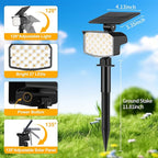 Solar Spot Lights Outdoor Waterproof Adjustable Solar Powered Landscape Lights for Yard 3 Long Time Lighting Modes Spotlights for Pathway Garden Outside Wall Pool Porch- 2 Pack, Warm White