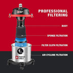 PORTER-CABLE 5 Gallon Wet Dry Vacuum, 4 Peak HP Stainless Steel 3 in 1 Shop Vacuum Blower with Powerful Suction, Ideal for Job Site, Garage, Basement, Model: PCX18406-5B