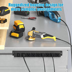 HHSOET Magnetic Mount Power Strip, 8 Outlet Mountable Socket, Metal Heavy Duty Surge Protector, Gaming Table Outlet, Easy to Fix Without Drilling or Taping, 6FT Extension Cord.(Black)