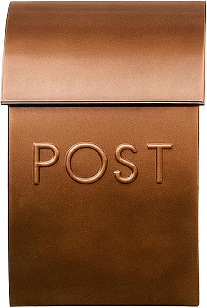 NACH Milano Pointed Rustic Metal Mailbox, Powder Coated Finish Black Mailbox, Maximum Rust Protection, Wall Mount Mailboxes for Outside, 9.5 x 4 x 15, Hardware Included, MB-44906