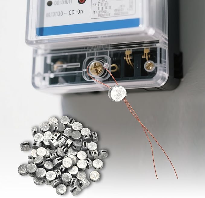 100PCS 10x6mm Round Lead Seals Security Meter Seals with Copper Wires (100m)