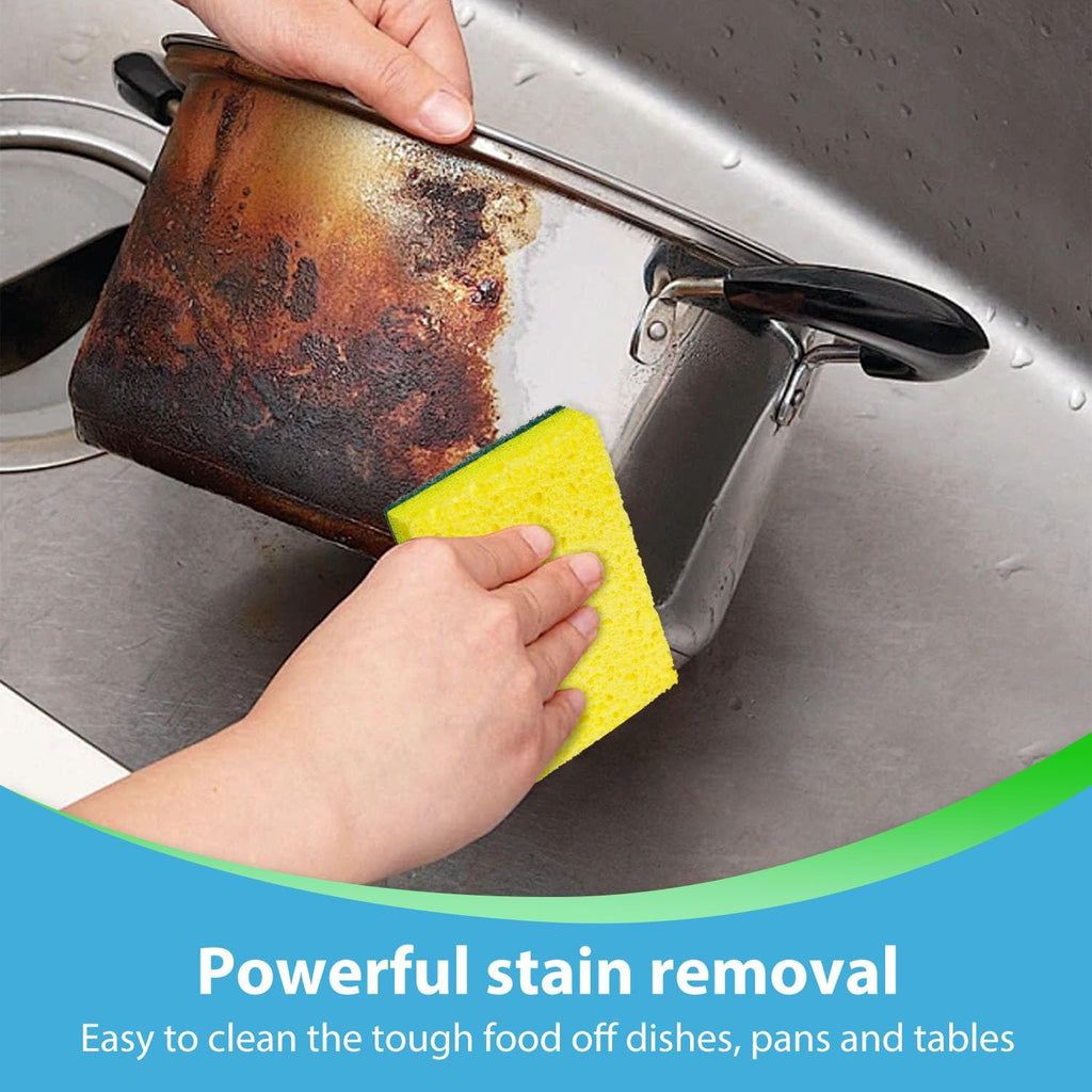 24 Pack Heavy Duty Scrub Sponges,Multi-Purpose Kitchen Sponge, Efficiently Clean The Surface Stains,Used for Clean Kitchen Pots,Bowls,Bathrooms,Tiles,Wall Good Helper for Home Cleaning