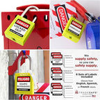 TRADESAFE Lockout Tagout Locks Set - 7 Yellow Loto Locks, Lockout Locks Keyed Different, 2 Keys Per Lock, OSHA Compliant Lock Out Tag Out Padlocks, Safety Padlocks for Electrical Lockout Tag Out Kits