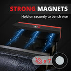 S&F STEAD & FAST 4.5" Soft Jaws for Bench Vise with Z Holder, 2 Pairs, Strongly Magnetic Vise Jaw Pads, TPU, Multi-groove and Textured Inserts, for Clamping, Woodworking, Metal, Plastics