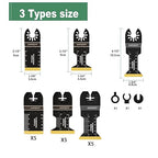 15PCS Titanium Oscillating Saw Blades,Universal Multitool Blades for Metal Nails Hard Material and Wood Plastic,Multi Tool Blades Kits Fit Dewalt Bosch Milwaukee Ryobi