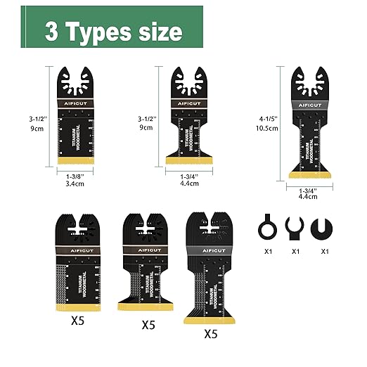 15PCS Titanium Oscillating Saw Blades,Universal Multitool Blades for Metal Nails Hard Material and Wood Plastic,Multi Tool Blades Kits Fit Dewalt Bosch Milwaukee Ryobi
