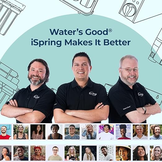 iSpring 3-Stage Whole House Water Filter System, SGS-Tested to Remove Up to 99% Lead, Reduces Chlorine & Sediment, Whole Home Water Filtration System w/ 10” x 4.5” Filters, Model WGB31B-CPB