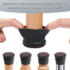 Ezprotekt 24 Pcs Extra Large Chair Leg Floor Protectors for Hardwood Floors, Felt Furniture Pads Covers, Floor Protectors for Chair, Round Bar Stool Leg Protectors Caps (XL Fit: 1.4"-1.65", Black)