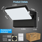 Modern Sleek Flood Lights Outdoor 120W, 14200LM 5000K Waterproof LED Security Lighting, 360° Rotatable Commercial Wall Pack for Yard, Car Lot, Building