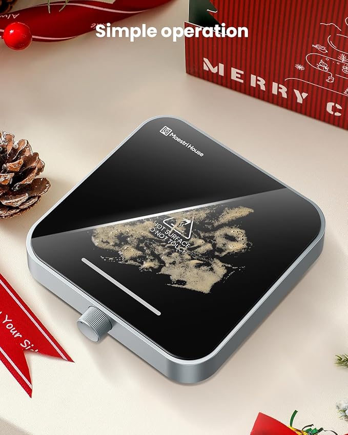 Maestri House Mug Warmer, Electric Coffee Cup Warmer for Desk with 3-Temp Settings,Auto Shut Off, Constant Temperature Heating for Beverage, Milk, Tea and Hot Chocolate at Home & Office (Silver)