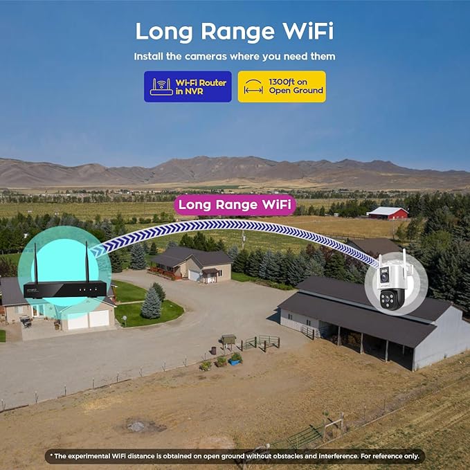 [2-in-1 CAM] XMARTO 16CH Security Camera System Outdoor Wireless, 12pcs 2-in-1 Cameras, 16CH 4K Long Range WiFi 6 Surveillance DVR NVR Kit, Pan Tilt Zoom 4MP QHD Home CCTV Camera Set w. 1TB Hard Disk