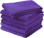 HARFINGTON 6 Pack Microfiber Cleaning Cloth, 24" x 16" Multi-Functional Cleaning Towels Reusable Absorbent Rags for Car Wash Kitchen Household Window Clean, Purple