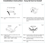 4-inch LED Canless Recessed Slim-Downlight 5 CCT Adjustable Dimmable Recessed Lights Fixture with Junction Box, Ceilling Light with Junction Box, 2700-5000K, 9W, Black Square Finish, 6 Pack