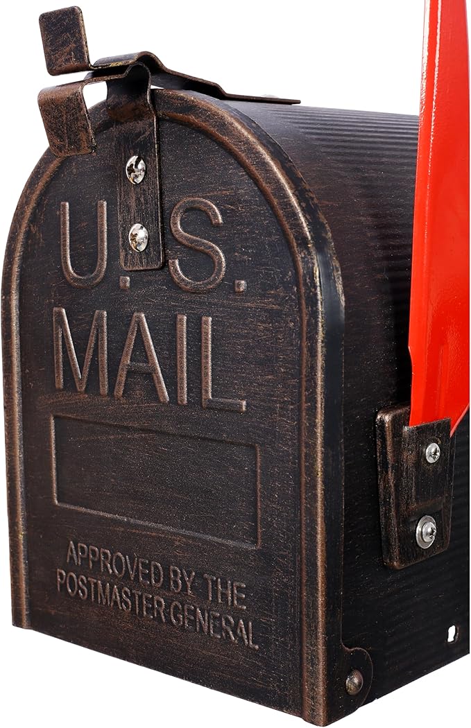 Extra Large Mailbox with Post - Heavy Duty Cast Aluminum Post Mount Mailbox for Outside, Modern Residential Mail Box with Solar Light, No Dig Installation, All-Weather Design