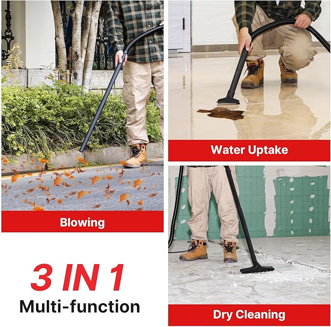 Shop-Vac 5 Gallon 4.0 HP Wet/Dry Vacuum with Blower Function, Stainless Steel Tank, Portable Shop Vacuum with Wheels, Includes Filters, Hose & Accessories, Ideal for Garage and Workshop