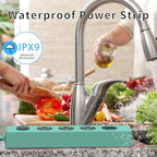 SOLL IPX9 Outdoor Power Strip Weatherproof, Surge Protector Power Strip with 3 Outlet and 3 USB Charging Ports(2 USB C), 5.18FT Extension Cord for Patio, Garden, Bathroom, Kitchen, Garage, Office