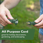 Iron Forge Cable 2 Prong Outdoor Extension Cord 50 ft, 16/2 Weatherproof Green Extension Cord for Outside, 13 Amp SJTW Power Cable for Outside & Landscaping - US Veteran Owned