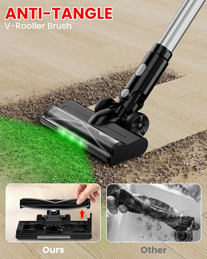 Cordless Vacuum Cleaner for Milwaukee M18 Battery, 7-in-1 Lightweight Stick Vacuum with HEPA Filter, 35KPA Suction, 350W Brushless Motor, 3 Modes for Floor, Carpet, Car(Battery Not Included)