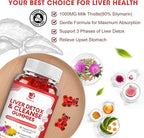 Liver Cleanse Detox & Repair Gummies - 24 Potent Herb w/3000MG Milk Thistle Silymarin, Dandelion, Artichoke Extract & Elderberry - No Sugar, Raspberry Flavor -120 Count