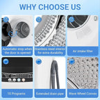 1.6Cu.Ft Portable Clothes Dryer and 16LBS Full Automatic Washing Machine Set, Washer and Spinner Combo, Stainless Steel Tub, Space Saving,Ideal for Laundry, Apartments, Dorms