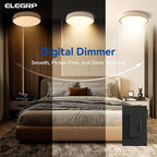 ELEGRP Digital Dimmer Light Switch for 300W Dimmable LED/CFL Lights and 600W Incandescent/Halogen, Single Pole/3-Way LED Slide Dimmer Light Switch, Wall Plate Included, UL Listed, 3 Pack, Matte Black