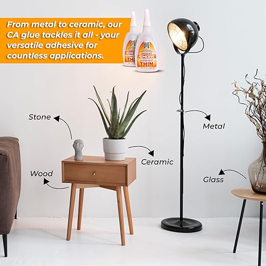 2 Pk X 1.76 Oz. (50g) CA Glue - Thin Cyanoacrylate Based Super Glue for Woodworking - Model Car Adhesive, Strong Bonds in Model Airplane, Wood Projects. Fast Drying, Instant Wood Bond