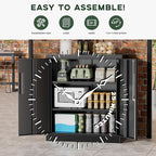 Greenvelly Metal Storage Cabinet, 36" Locking Storage Cabinet with Doors and Shelves, Lockable Storage Cabinets for Home Office, Utility Locker Cabinet, Steel Garage Cabinet with 2 Keys, Black