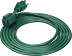 Clear Power Outdoor Extension Cord - 9 FT, Green | Lawn & Garden, 16/3 SJTW, Water & Weather Resistant, Flame Retardant, 3 Prong Grounded Plug, Perfect for Christmas and Holiday (CP10196)