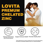 Lovita Zinc 50mg | Potent Highly-Absorbed Chelated Zinc Supplements, Picolinate & Bisglycinate | Vegan, Gluten Free, Non-GMO | for Immune, Antioxidant Support & Healthy Skin | 200 Capsules