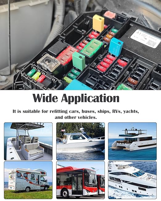 7.5A Low Profile Mini Car Fuse Kit– Automotive 7.5A ATM Manual Reset Circuit Breaker Fuses for Boat, RV, Truck, DC 12V/32V 7.5 Amp Manual Resettable Blade Assortment Kit with Resettable Fuses