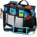 16 Inch Tool Bag Heavy Duty Tool Box Organizer, Portable Tool Organizers and Storage Bag, Tactical Toolbox with Anti-Slip Base & Adjustable Strap for Electrician, DIYer, HVAC, Mechanic