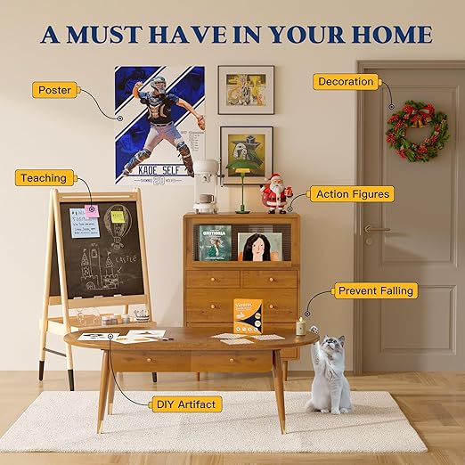 Double Sided Sticky Adhesive Dots – 350pcs Easy to Peel Sticky Putty,Clear Removable Mounting Putty, Double Sided Tape Dots for Walls,Crafts, Posters, Balloons, and Classroom Decor.