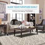 Upgrade Furniture Sliders, Furniture Sliders for Carpets, 16 PCS 4.3" Moving Pads with Anti-Slip Groove, Round Furniture Moving Sliders for Easy Move Bed Tables Cabinet Heavy Duty, Protect Carpets