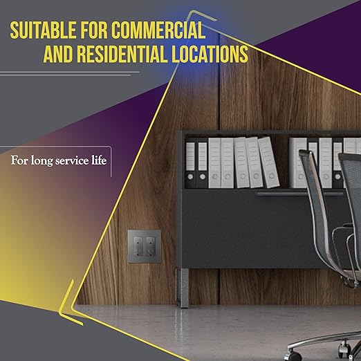 ENERLITES Elite Series Decorator Receptacle, Child Safe Tamper-Resistant Wall Outlet, Self-Grounding, Residential Grade, 15A 125V, 3-Pole, 3-Wire, UL Listed, 61501-TR-SG-10PCS, Space Gray, 10 Pack