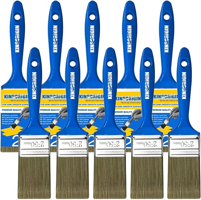King Origin 10-Pack 2 Inch Paint Brushes, Versatile Wall & Furniture Brushes for Detailed Painting & Large Surfaces, Craft Brushes