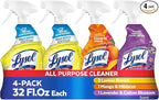 Lysol All Purpose Cleaner Spray, Multi-Purpose Disinfecting Spray, Kitchen & Bathroom Cleaner, Lemon Breeze, Lavender, Mango 32oz (Pack of 4)