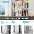 Closet System With Drawers - 6 Partition Storage, Closet Organizer System With 3 Expandable Hanging Rods, Walk-In Closets Wardrobe Clothes Garment Rack For Bedroom