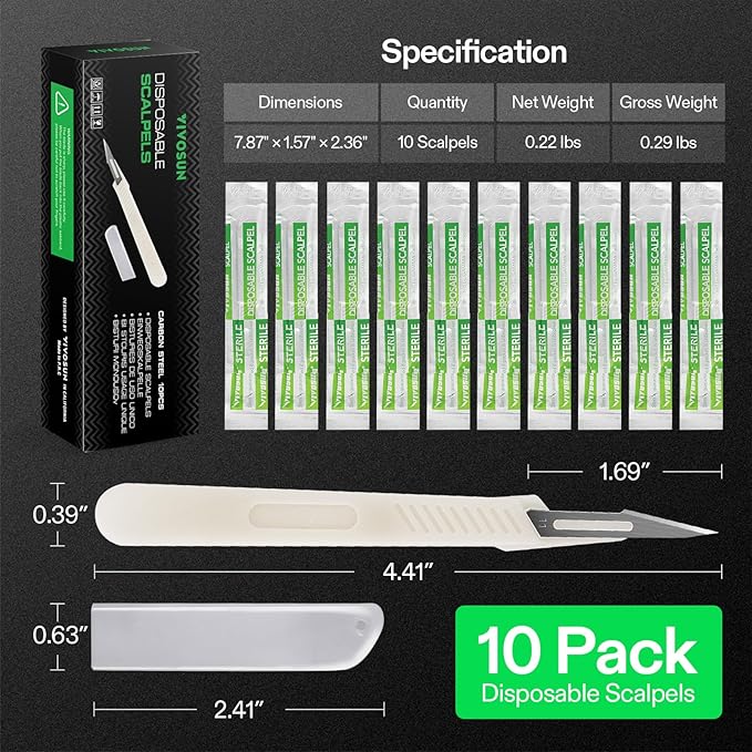 VIVOSUN #11 High-Carbon Steel Blades for Cutting Plants and Propagation