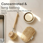 Vove Cleaning Duo, Bamboo Dish Brush Set and Natural Dish Sponges, FSC-Certified Bamboo, Sisal, Loofah, Cellulose, Plastic-Free, Eco-Friendly Zero-Waste Kitchen Dish Scrubber Set