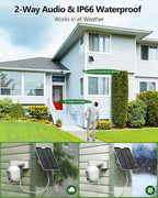 Camcamp Solar Security Cameras Wireless Outdoor, 2K Wireless Battery Security System with 10CH NVR & 500GB HDD, PTZ, Color Night Vision, IP66 Waterproof, Motion Alert, Work with Alexa, 0 Monthly Fee