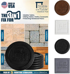 Stable the Table-6 Pack-Black Round, Furniture Leveler & Riser, Anti-Slip Sofa Gripper for Hardwood Floors, Floor Protector, Stacking Furniture Pad, Bed, Desk, Couch, Table Stabilizer, Made in USA