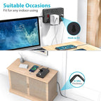 Surge Protector Flat Extension Cord Flat Plug Power Strip, AOFO 8 Widely Spaced Outlets and 6 USB Charger(1 USB C Port), 5 Ft, for Travel, Office, School, Dorm Room Essentials, Black