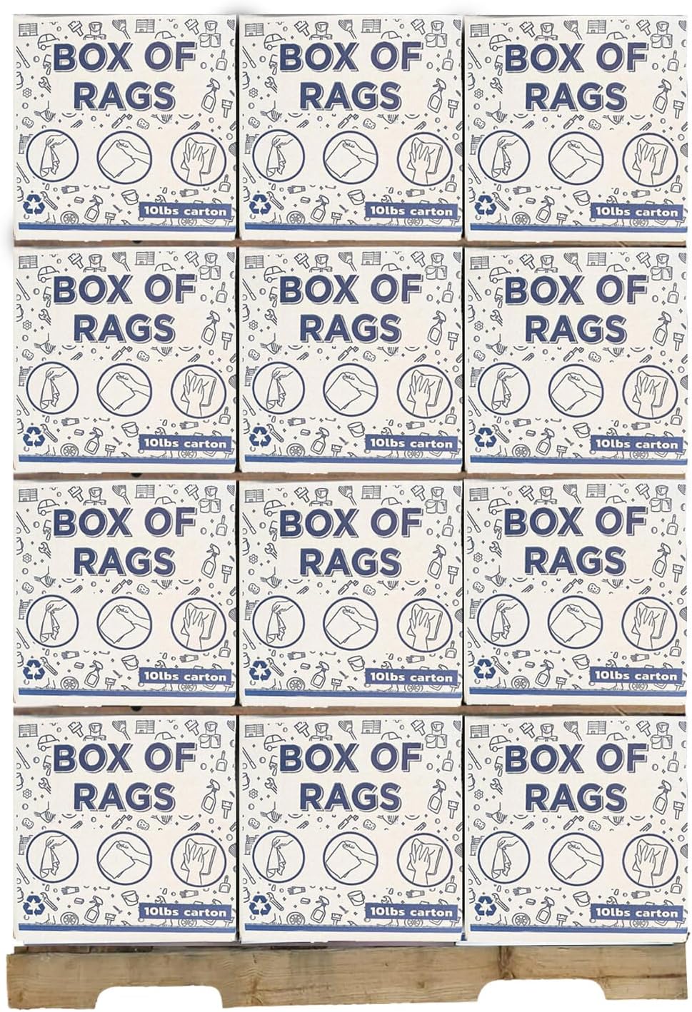 Recycled Color T-Shirt Cleaning Rags (600 lbs. Pallet 60x10 lbs Box) in Box Color Cotton Rags, Perfect for Housing & Workshop Tasks Elevate Your Cleaning Routine!