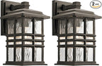 Beacon Square 12" 1 Light Outdoor Wall Light with Clear Hammered Glass in Olde Bronze® (Pack of 2)